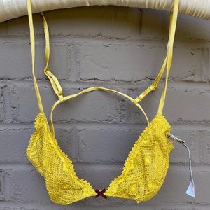Free People Yellow Lace Bralette
